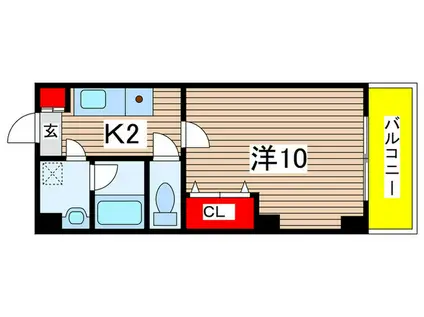 KS・HOYO(1K/8階)の間取り写真