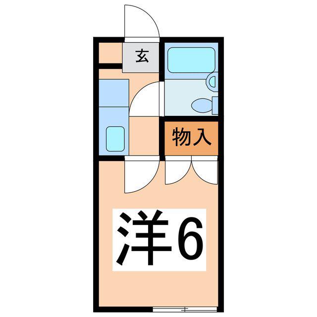 コーポ渡辺(1K/2階)の間取り写真
