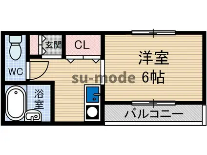 フレンズハイム(1DK/2階)の間取り写真