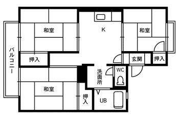 セジュールKII(3DK/2階)の間取り写真