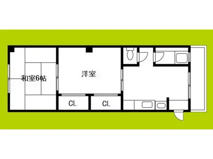 別府マンション(2DK/4階)の間取り写真
