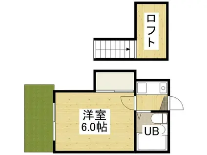 クオーレ皆実(1K/1階)の間取り写真