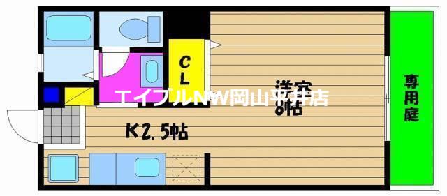 後神ハイツ(1K/1階)の間取り写真