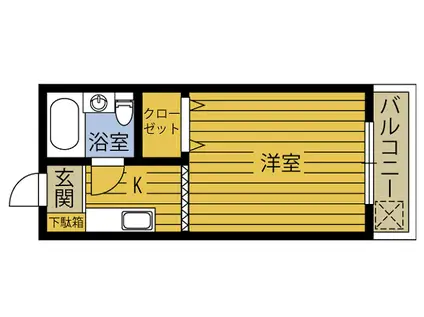 グリーンノアII(1K/1階)の間取り写真