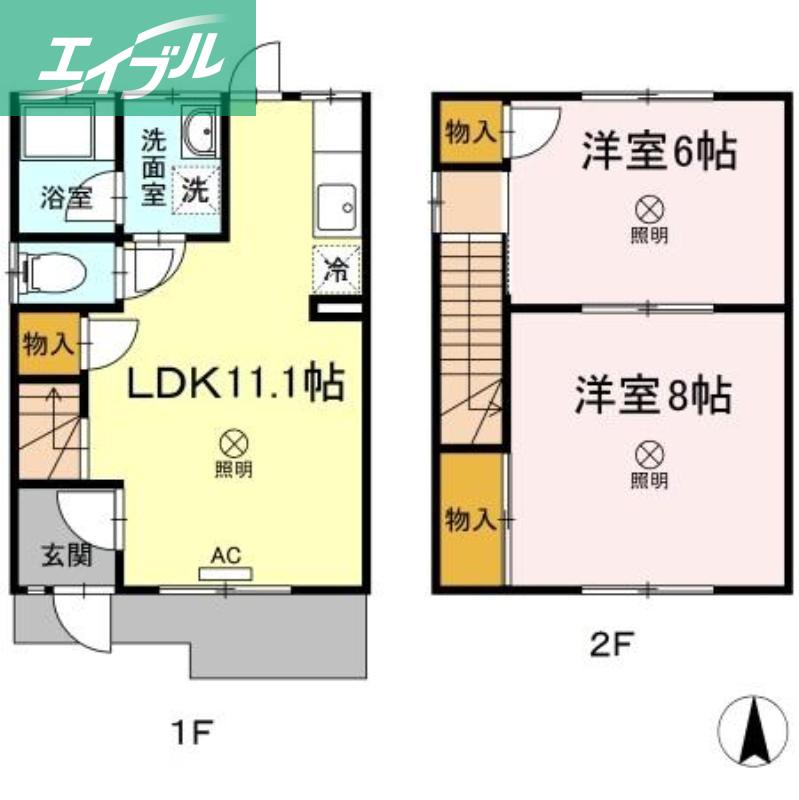 ファミーユロータス(2LDK/1階)の間取り写真