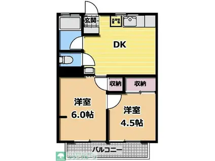 三晴マンション(2DK/2階)の間取り写真