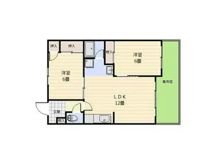 RIVER・S瀬名川(2LDK/1階)の間取り写真