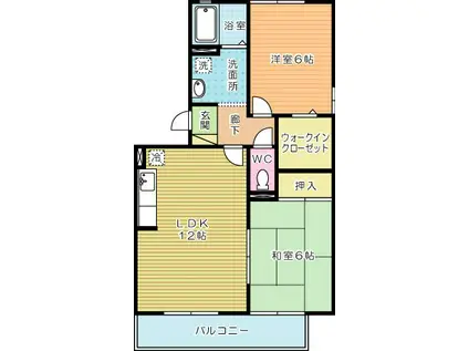 リバーフィールドII(2LDK/2階)の間取り写真