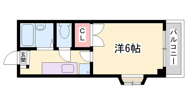 アイランド東今宿(1K/2階)の間取り写真