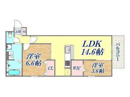 RAFFINATO東灘(2LDK/3階)の間取り写真