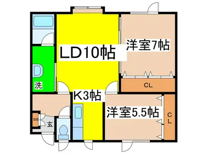 メゾンたぴおら(2LDK/1階)の間取り写真