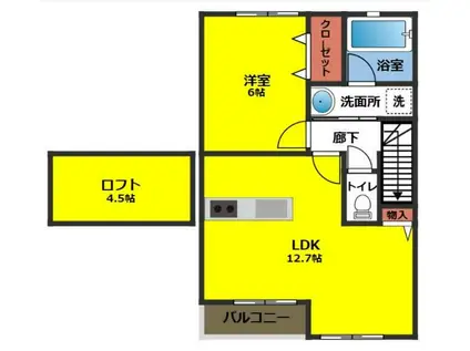 エスティーズ(1LDK/2階)の間取り写真
