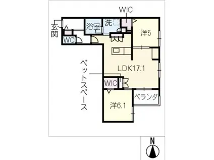 AURALEE(2LDK/2階)の間取り写真