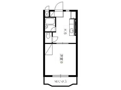 フローリッシュII(1DK/1階)の間取り写真