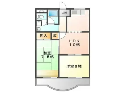 サンシャイン香久山(2LDK/3階)の間取り写真