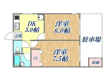 グレイス92(2DK/1階)の間取り写真