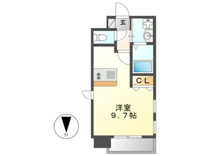 プレサンス新栄デコール(ワンルーム/5階)の間取り写真