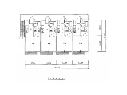 ヂュウファンズ戸頭 C棟(1K/2階)の間取り写真