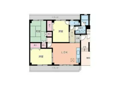 ドミール福島A(3LDK/1階)の間取り写真