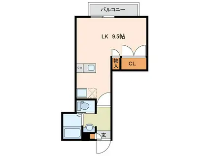 グランコート(ワンルーム/1階)の間取り写真