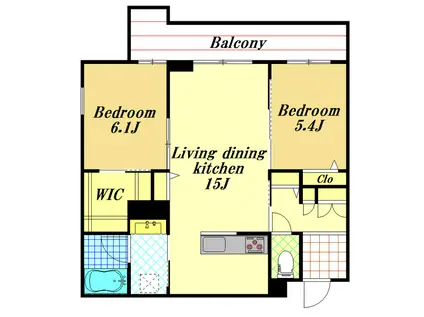 ル コルヌイエ(2LDK/3階)の間取り写真
