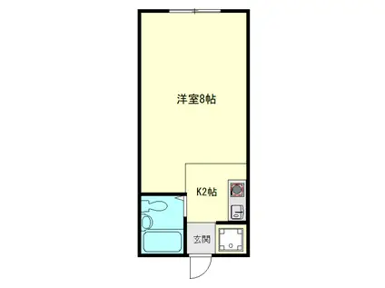 ハイム桜町(ワンルーム/2階)の間取り写真