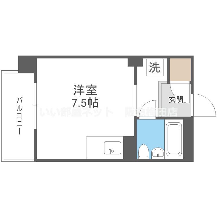 アメニティ曽根(ワンルーム/5階)の間取り写真