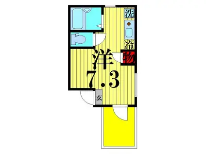 MELDIA梅田 B(1K/3階)の間取り写真
