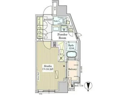 パークアクシス白金(ワンルーム/9階)の間取り写真