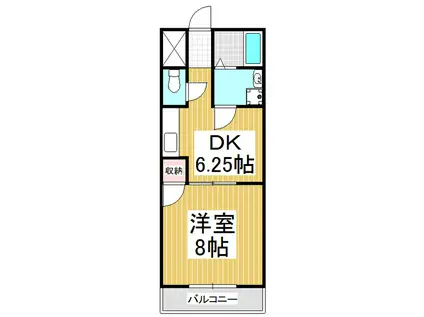 エイトバレーD・E(1DK/3階)の間取り写真