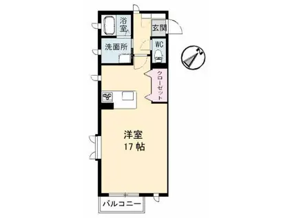 グランカーサ光ヶ丘(ワンルーム/2階)の間取り写真