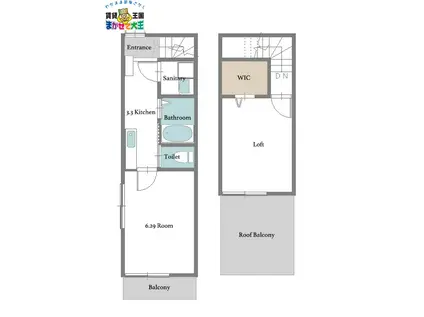 ファティーマA(1K/2階)の間取り写真