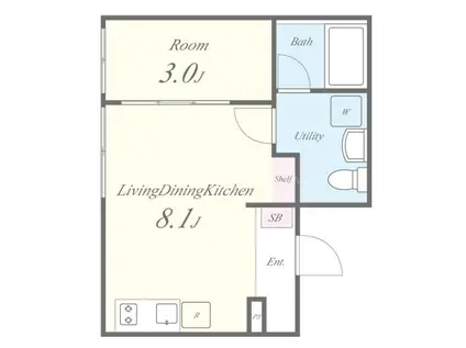 コルビジェスリー(1LDK/1階)の間取り写真