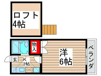 グランドジュネス(1K/2階)の間取り写真