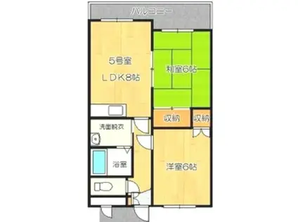 コンツェルト西宮の沢(2LDK/3階)の間取り写真