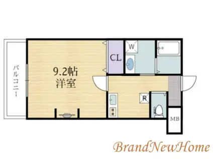 ジーイートワ(1K/2階)の間取り写真