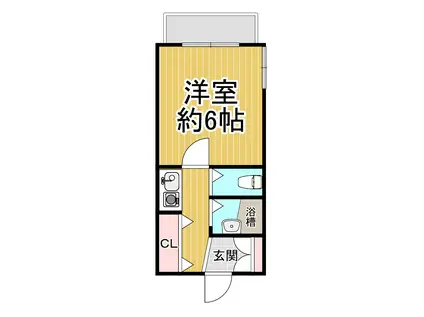 メゾン甲子園イースト(1K/2階)の間取り写真