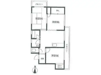 大和中央ハイツ(3DK/3階)の間取り写真
