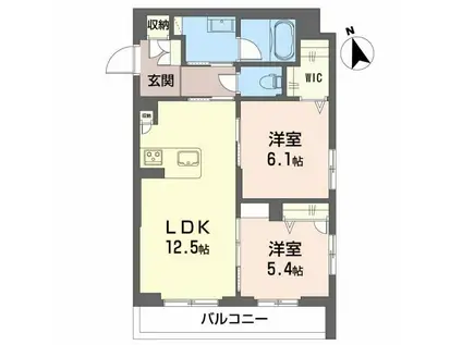 LA CHAINON(2LDK/1階)の間取り写真