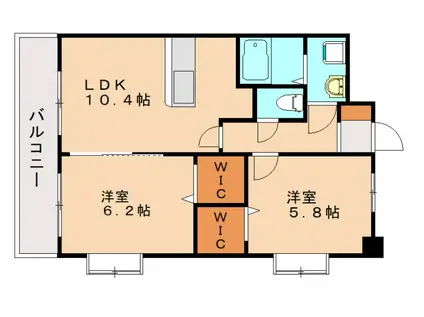 シグナス(2LDK/8階)の間取り写真
