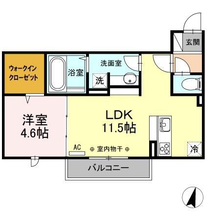 豊橋鉄道東田本線 運動公園前駅(愛知) 徒歩21分 3階建 築9年(1LDK/3階)の間取り写真