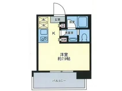 BRILLIA TOWER 浜離宮 ブリリアタワー浜離宮(ワンルーム/14階)の間取り写真