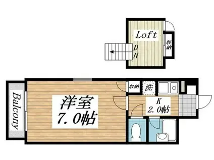 PLイースト医生ヶ丘II(1K/4階)の間取り写真