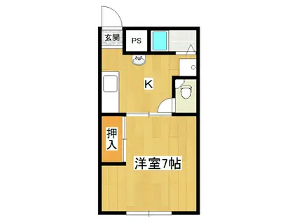 コーポヒロ(1K/1階)の間取り写真