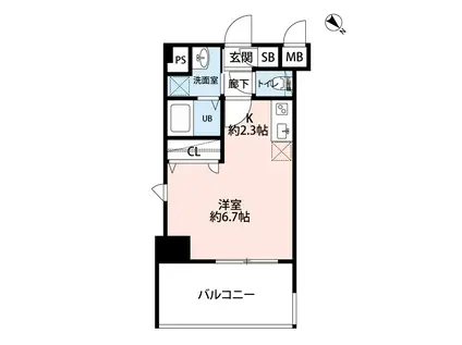 サヴォイ ソリディティ(1K/8階)の間取り写真