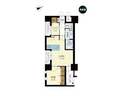 アースコートYSシティ室町(1SLDK/11階)の間取り写真