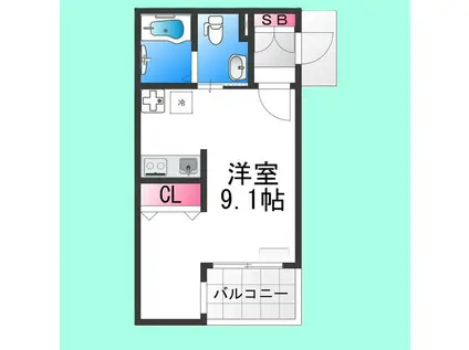 CASA七道(ワンルーム/1階)の間取り写真