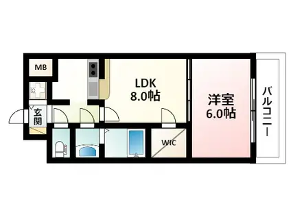ノルデンタワー新大阪アネックス(1LDK/23階)の間取り写真