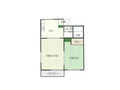 堀金2丁目ブルーフラッツ(2DK/2階)の間取り写真