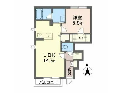 ライブリー笹木野(1LDK/1階)の間取り写真